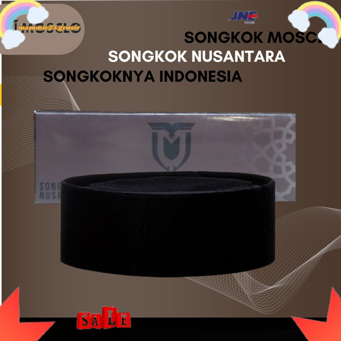 PROMO-Songkok MOSCLO SUNAN KUDUS Kopiah Nusantara Peci Hitam Ketu Beludru - 9, 8cm