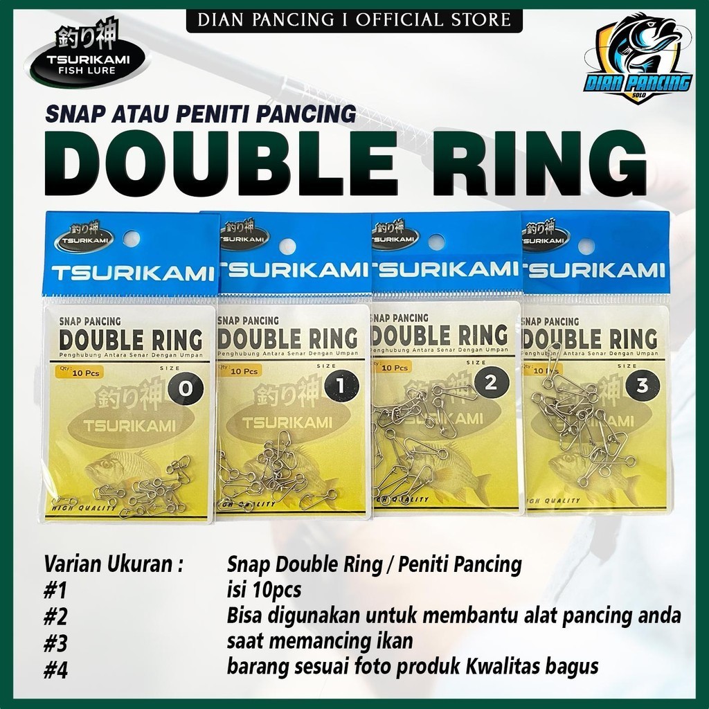 Snap Pancing Double Ring Tsurikami Peniti pancing kuat berkualitas