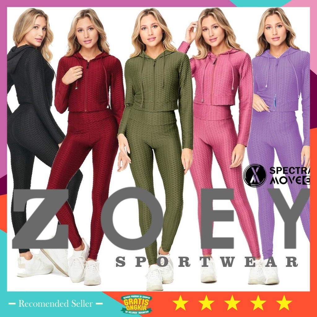 Fashion Olahraga Termurah Kekinian / Setelan gym ZOEY SET baju senam wanita setelan olahraga celana 