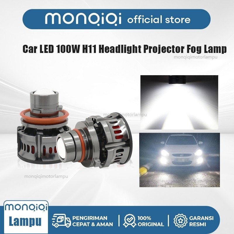 2PCS Lampu Kabut Mobil Lampu Depan Mobil Sepeda Motor Led Laser Led Foglamp H11 Putih 6000k Foglamp 