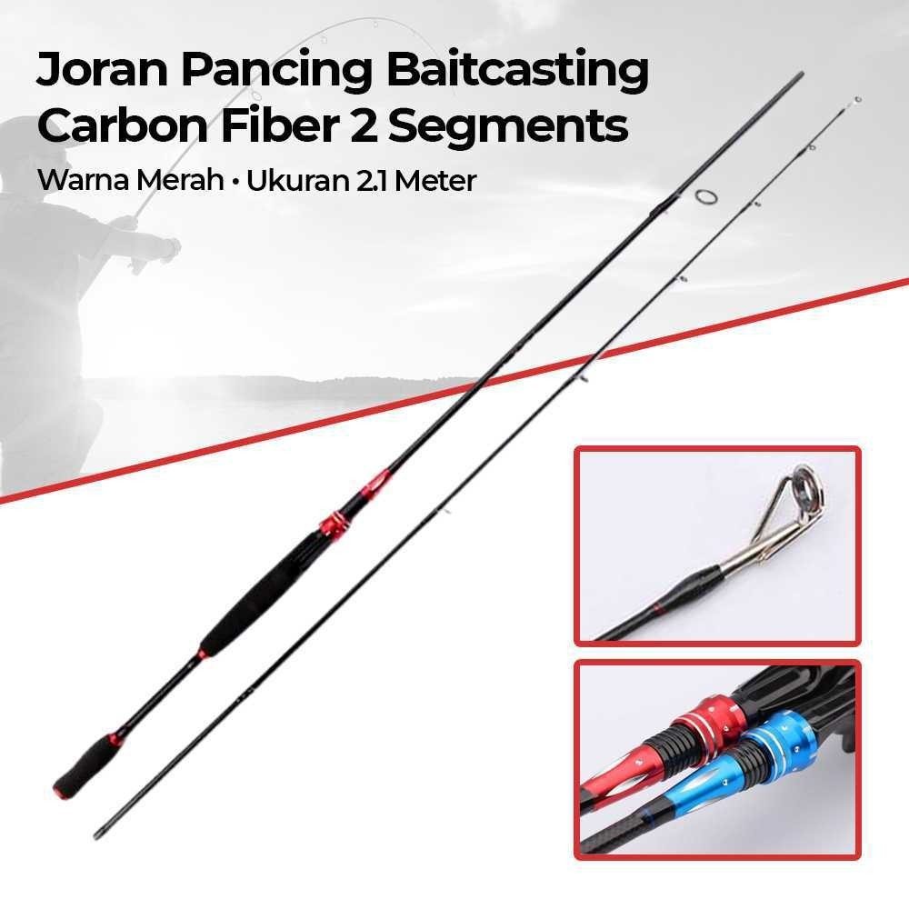 [BISA COD] Kabinwang Joran Pancing Baitcasting/Spinning Carbon Fiber 2 Segments