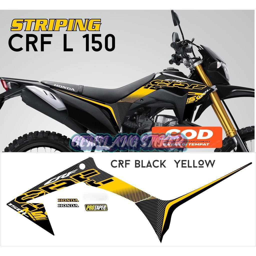 Striping Decal Polet Sticker honda CRF 150L 2019 2020 2021 2022 2023 2024 Extreme Yellow / kuning wa