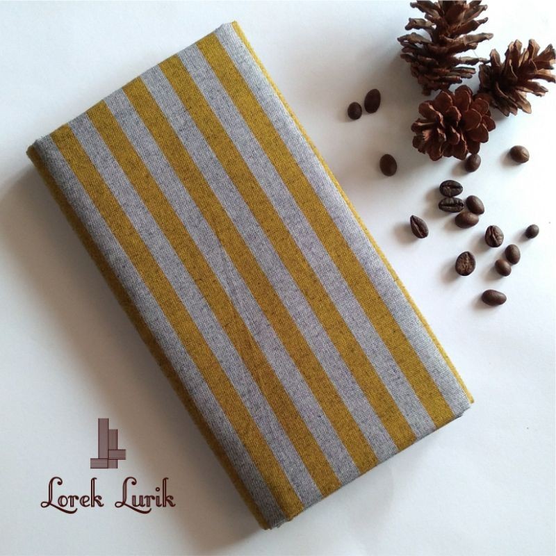 LURIK Kain Lurik Abu-Abu Kuning Fresh / Batik Lurik Kuning / Bahan Kebaya Kutubaru / Baju Adat Ja