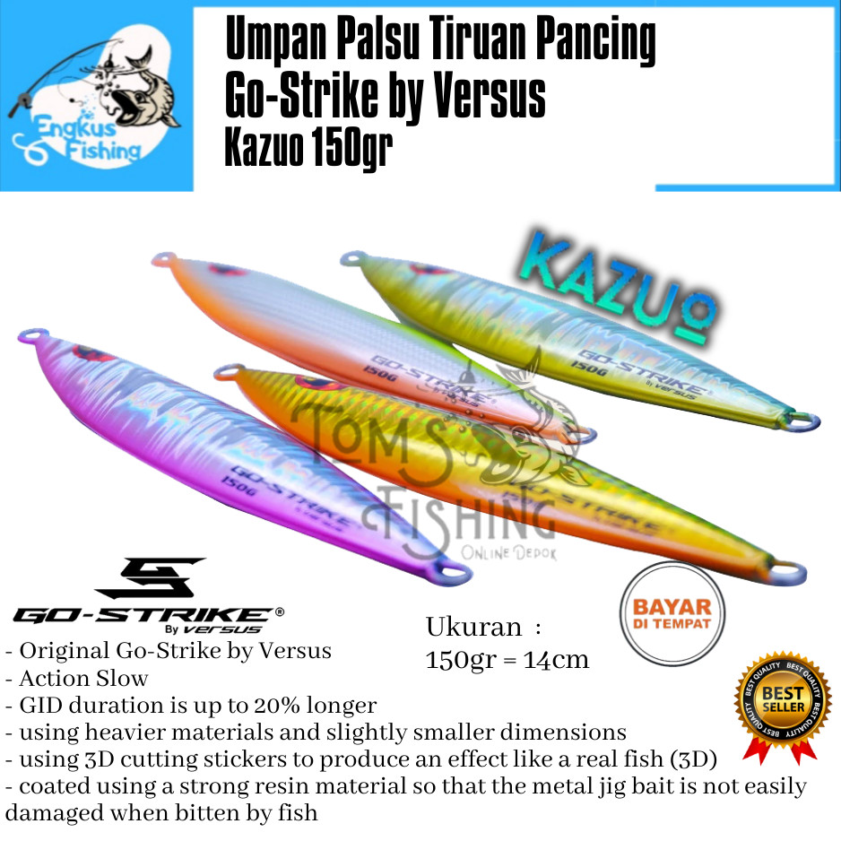 Umpan Palsu Pancing Go Strike by Versus KAZUO Metal Jig (150gr) Murah - Engkus Fishing