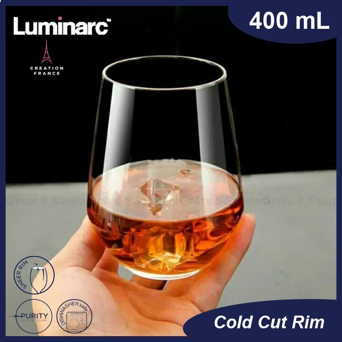 LUMINARC Gelas Wine/Gelas Stemless/Wine Glass/Gelas Elegan/Gelas Kaca