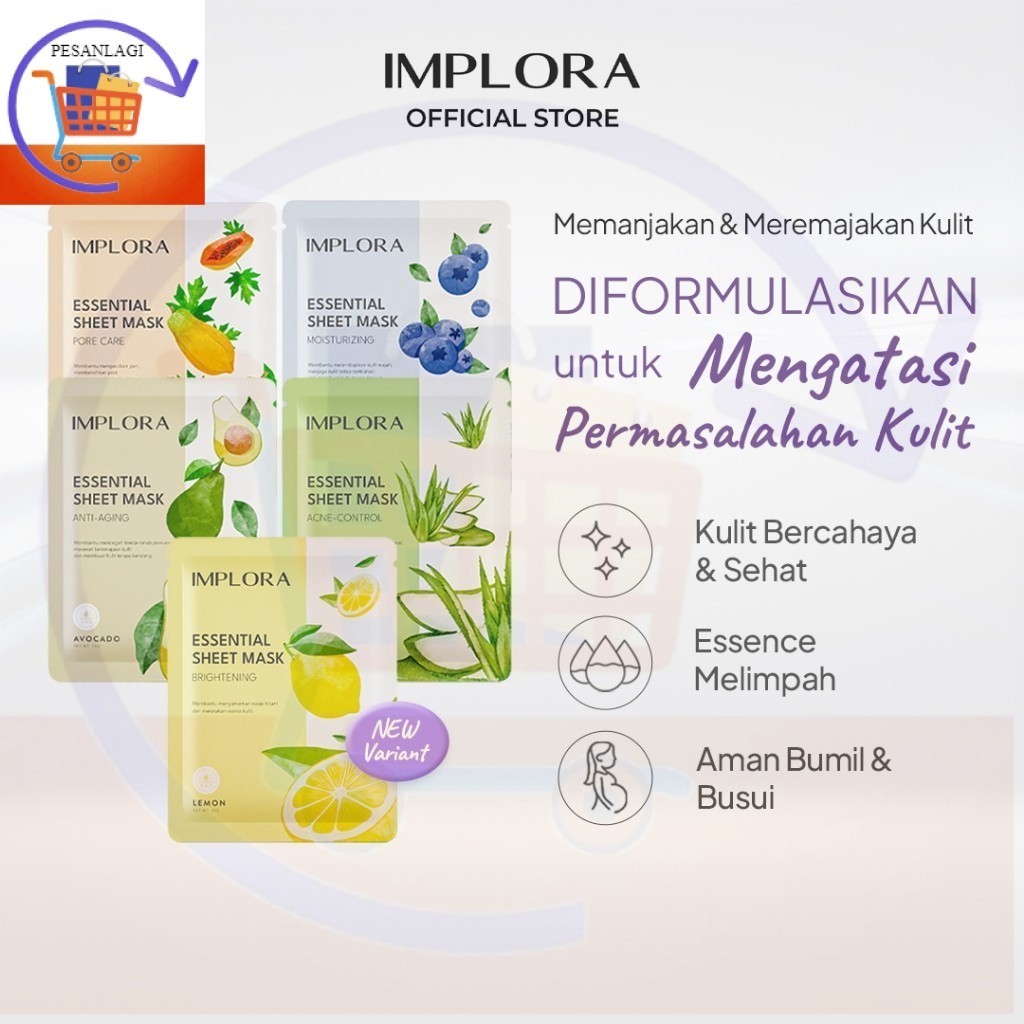 (GROSIR 12 PCS) Implora Essential Sheet Mask