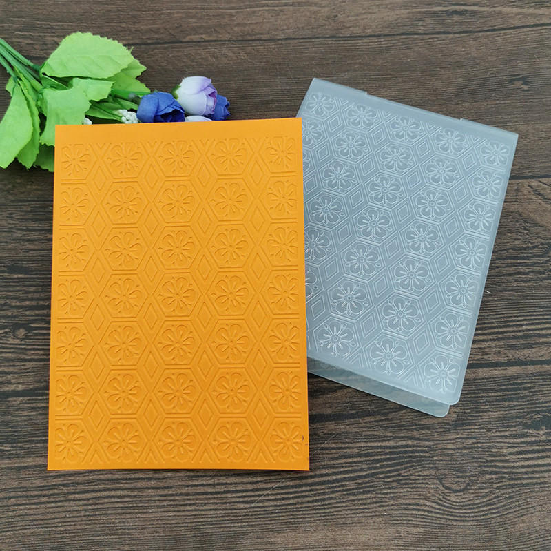 

Hexagon geometric flowers print DIY Plastic Embossing Folders for DIY Scrapbooking Paper Craft/Card Making Decoration Supplies
