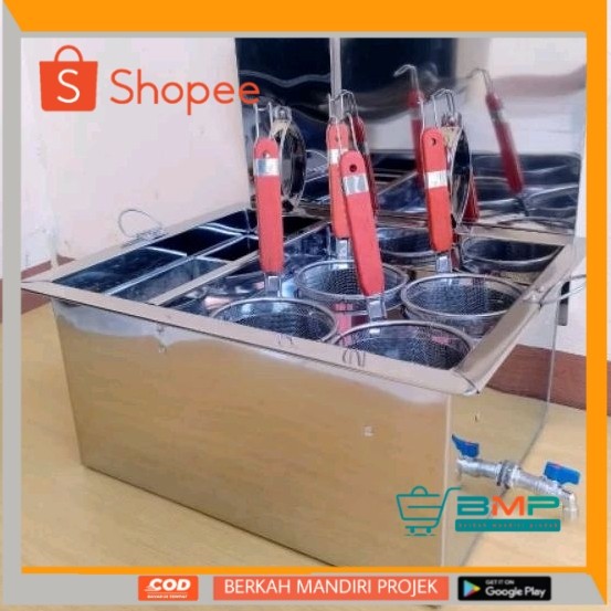 Dandang Mie Ayam - Dandang Mie Kocok - Panci Mie Ayam 4 Lubang - panci mie ayam kotak - tong mie koc