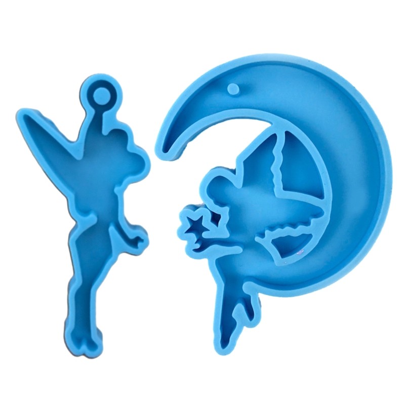 

2Pcs Flower Fairy Keychain Pendant Moulds Angel Girl Shape Silicone Earring Molds for Resin Epoxy Casting DIY Crafts