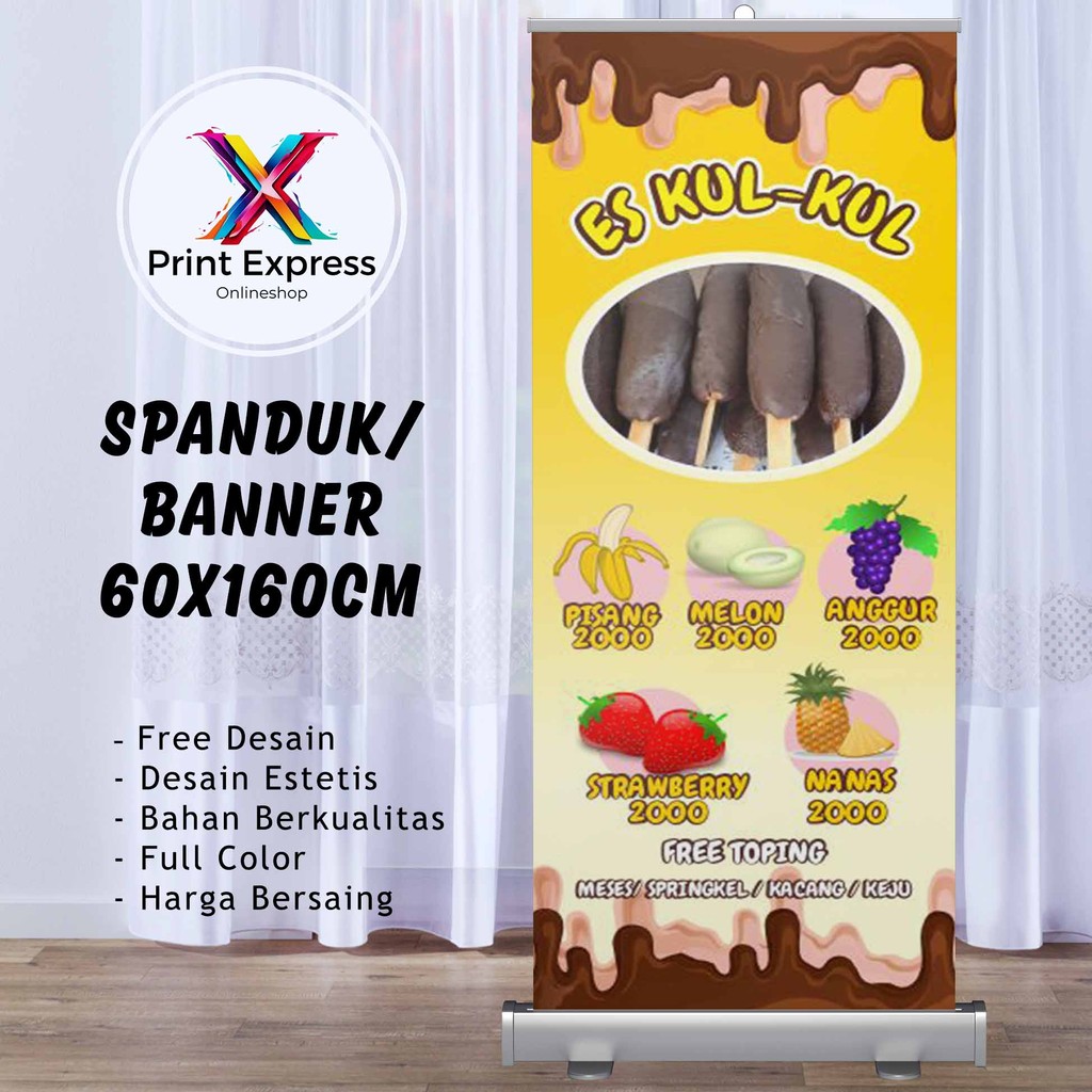 Cetak Spanduk Es Kul Kul Anggur Nanas Melon 60x160 Cm Bisa Rekues Free