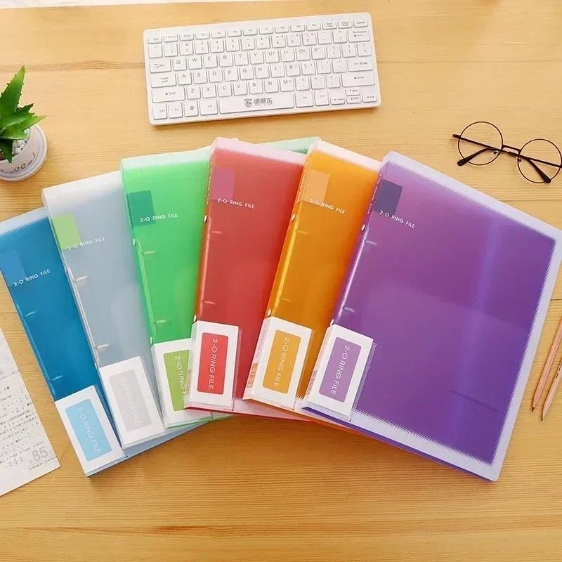 

Fashion Paper Bag Folder Document Ring Clear Sleeves Organizer 3 Binder PVC 2 File Colors