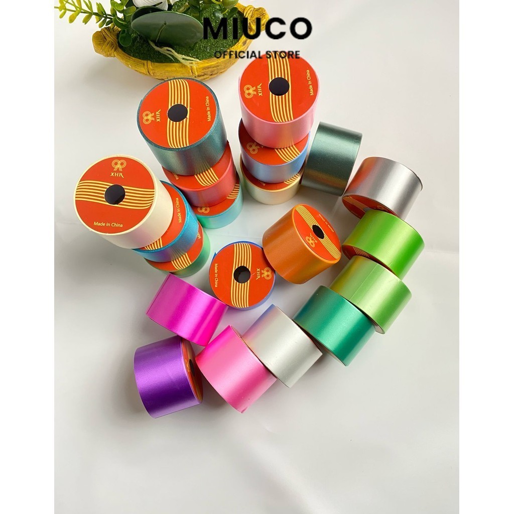 

MIUCO - Pita Kado Plastik POLOS 2cm / 4cm Pita Jepang Kertas 14 Meter Dekorasi