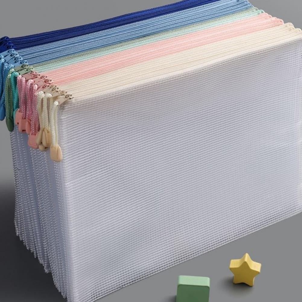 

5Pcs Useful Document Bag Water Proof Rectangle Shape File Bag A4 File Folder Students News Paper Storage Bag