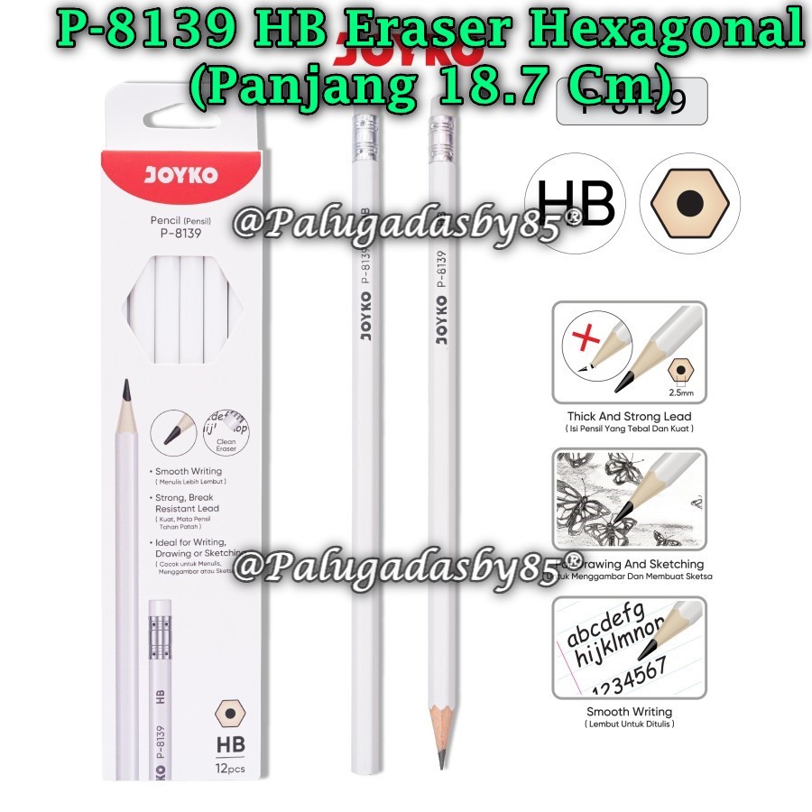 

(1 Pak Isi 12 Pcs) GROSIR Pensil JOYKO P-8139 HB / Pencil Pensil Joyko P-8139 HB (1 Pak Isi 12 Pcs)
