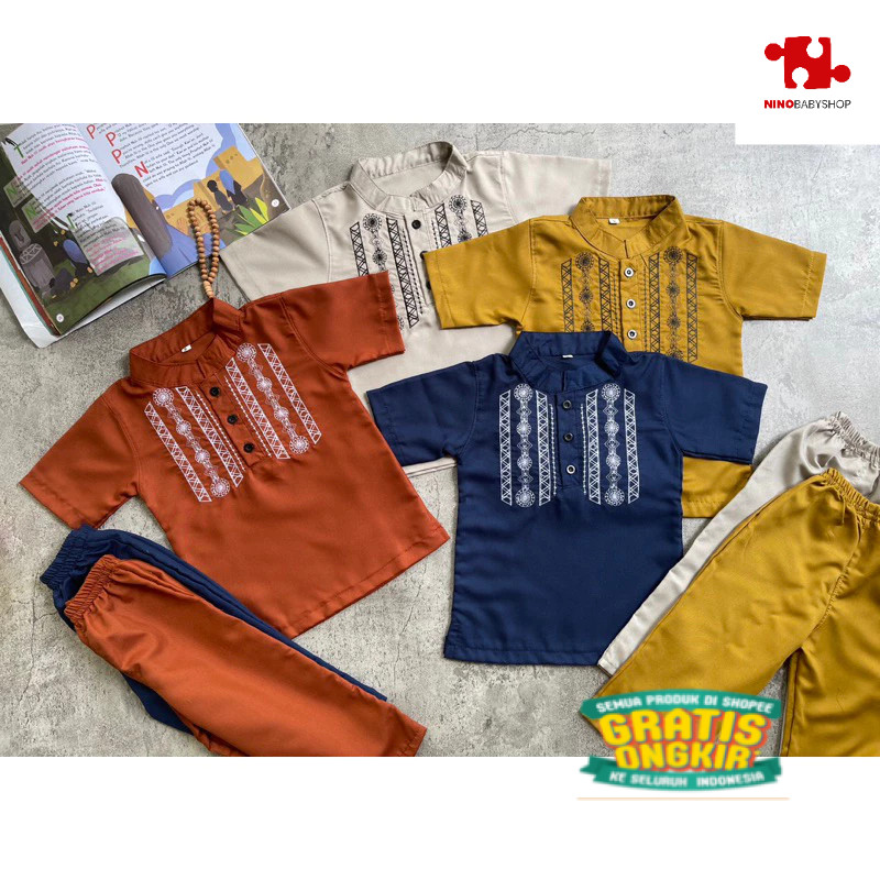 Koko anak Bordir | Koko bordir lengan pendek/ TK SD SMP anak kecil lucu