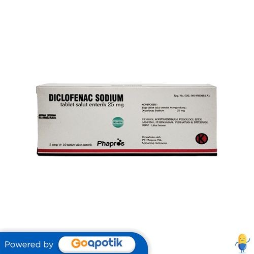 Diclofenac Sodium Phapros 25 Mg Box 50 Tablet