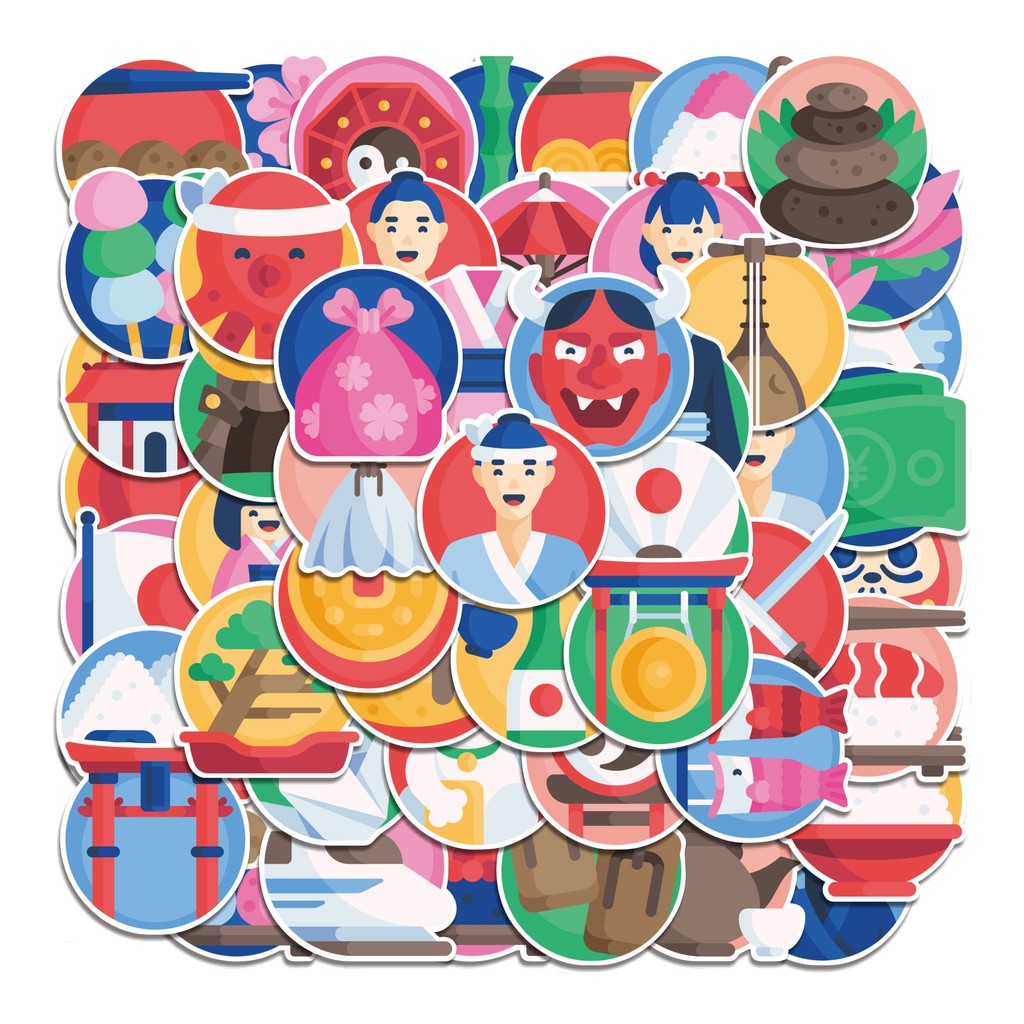 

COD 50 Pcs Stiker Japan / Jepang Lucu Anti Air Untuk Dekorasi Notebook Sepeda Skateboard Handphone