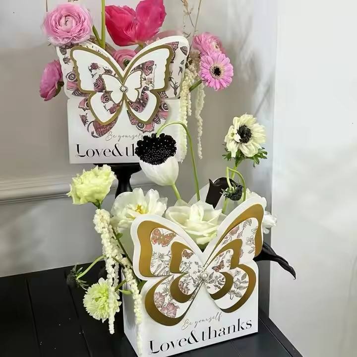 

ISI 2PCS BUTTERFLY BOX/BOX FLOWER BUCKET KUPU KUPU/FLOWER BOX/BOX BUNGA BENTUK KUPU-KUPU