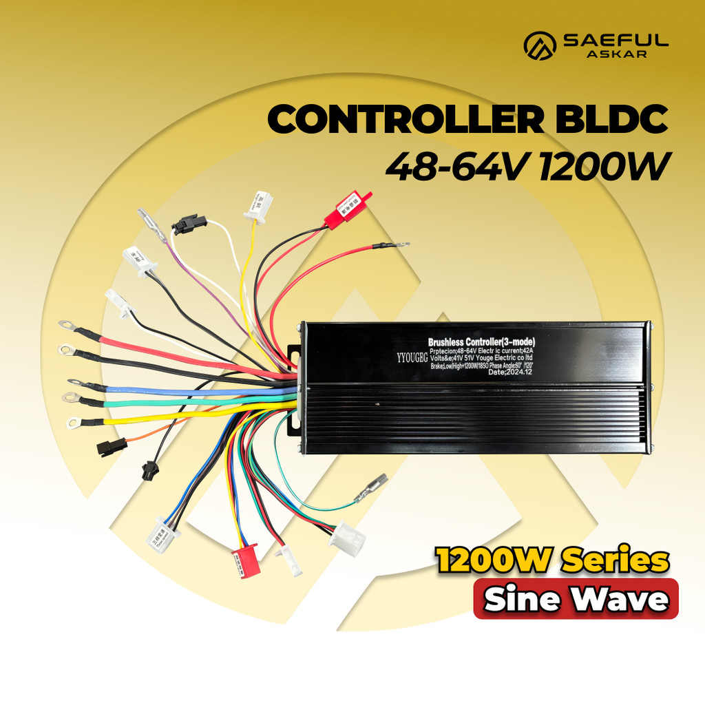 36V 48V 60V 64V 72V 84V 1200W Kontroler PREMIUM Sepeda Motor Listrik Controller Brushless DC Untuk S