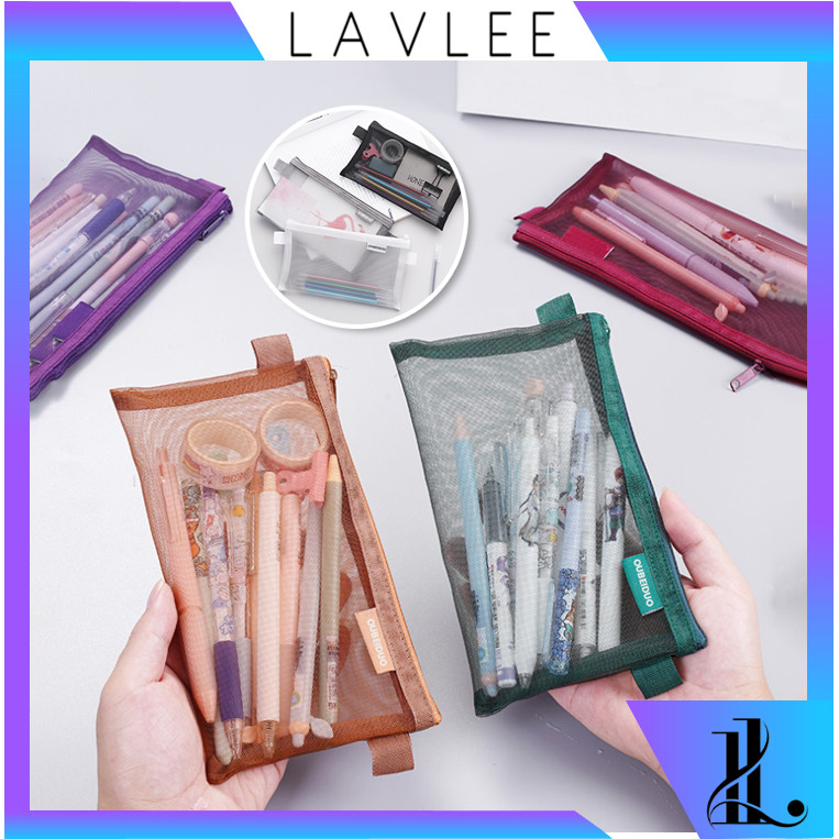 

LAVLEE - S6227 Kotak Pensil Jaring Transparan / Pouch Resleting Kapasitas Besar / Tempat Pensil Sekolah Anak / Kotak Pensil Jaring