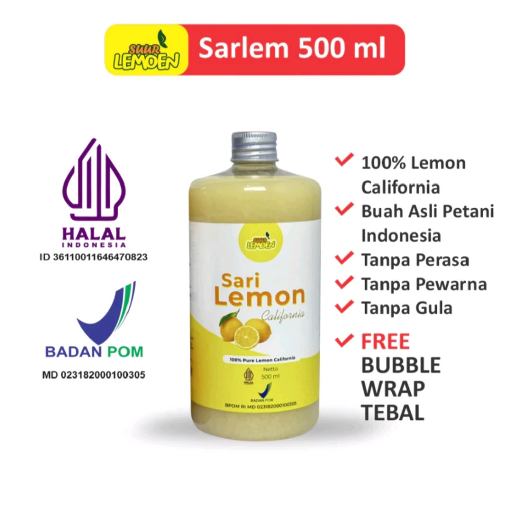 

Suur Lemoen - Sari lemon asli California melegakan tenggorokan sariawan panas dalam dan bibir pecah