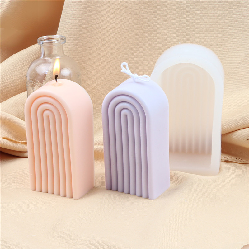 

14cm Rainbow Arch Silicone Mold DIY Candle Mold Geometry Candle Making Epoxy Resin Soap Gypsum Chocolate Mould Craft Home Decor
