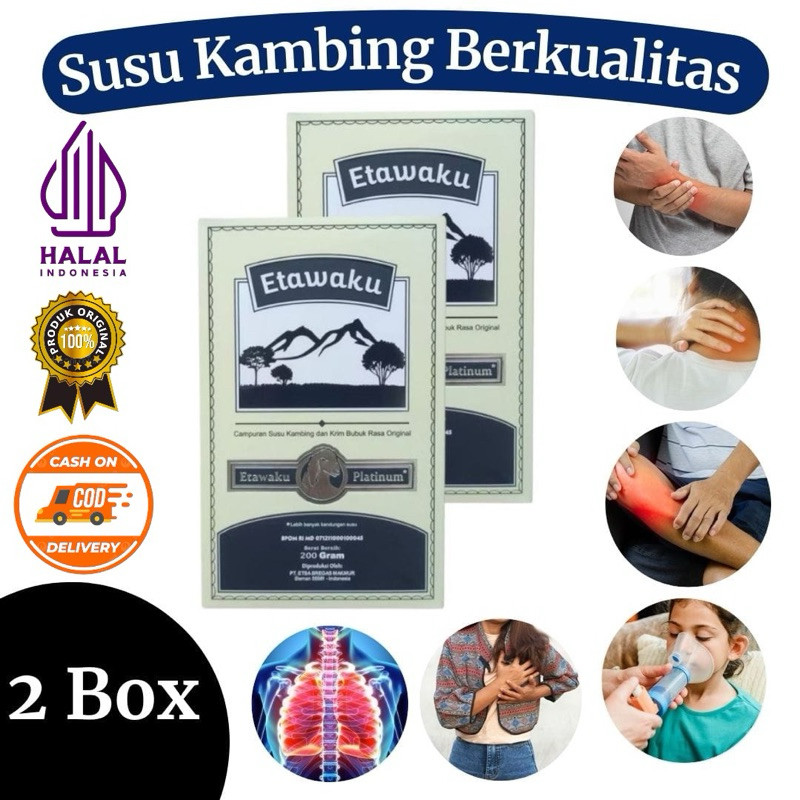 

( harga 1 box ) (COD) 2 Box Susu Kambing Etawaku Platinum | Atasi Asma Sesak Nafas Bronchitis | Nyeri Sendi