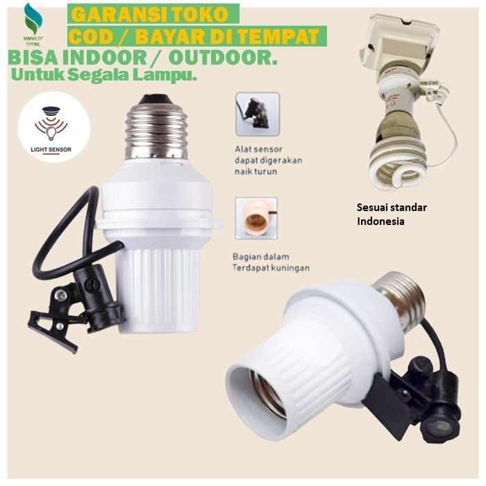 Fitting Lampu Sensor Cahaya Sensor Lampu Otomatis Siang Malam Lampu Sensor Cahaya Otomatis Malam C53