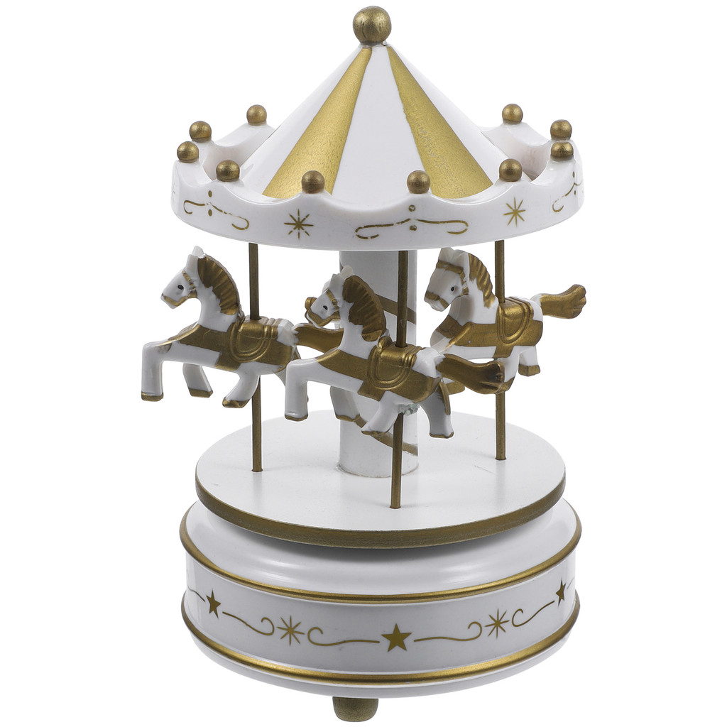 Plastic Merry-Go-Round Carousel Wind Up Music Box Kids Gift ( Style) Plastic Music Box Carousel Musi