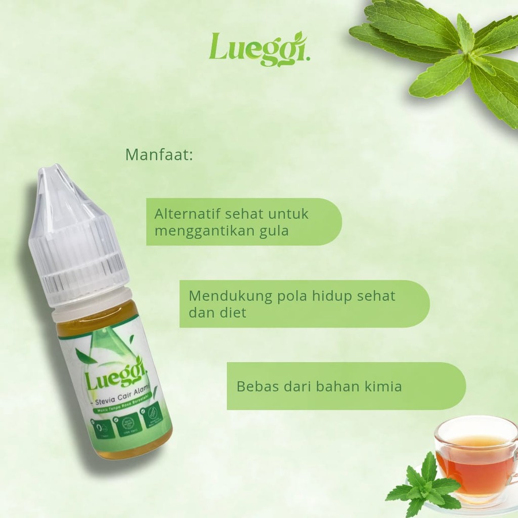 

Lueggi Stevia Stevia Cair 10 ML Pemanis Alami Diabetes & Diet Friendly Liquid Stevia