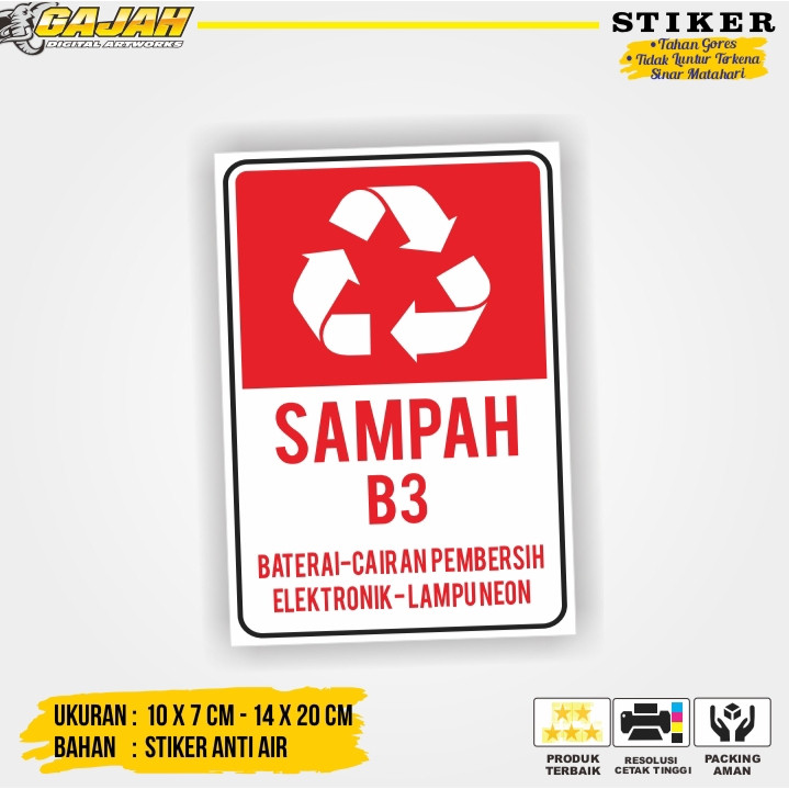 

Stiker Label Penanda Tempat Jenis Sampah B3