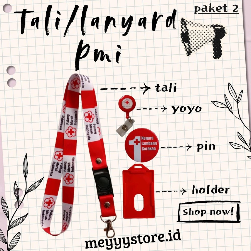

READYYY Tali Gantungan ID CARD / Lanyard PMI Palang Merah Indonesia [STOCK MELIMPAH] Termurahhh Harga Grosir!