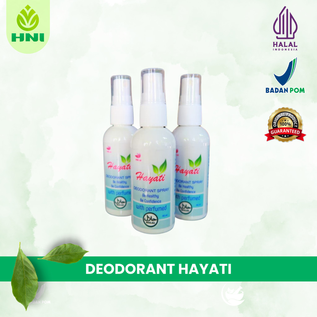 Deodorant Spray Hayati isi 60 ml - Deodorant Hayati HNI HPAI Alami Herbal membantu menghilangkan bau