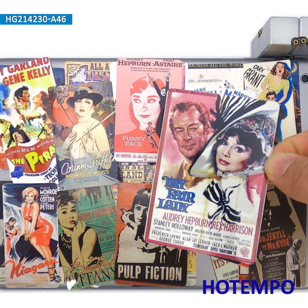 

46Pieces Funny Retro Nostalgic Art Classic Old Movie Poster Stickers for Phone Scrapbook Car Motorcycle Bike Laptop Sticker Toys
