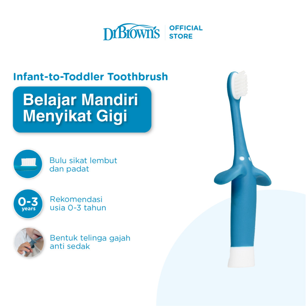Dr. Brown's Sikat Gigi Anak Karakter Silicone Bulu Halus Sikat Gigi Bayi 1 Tahun