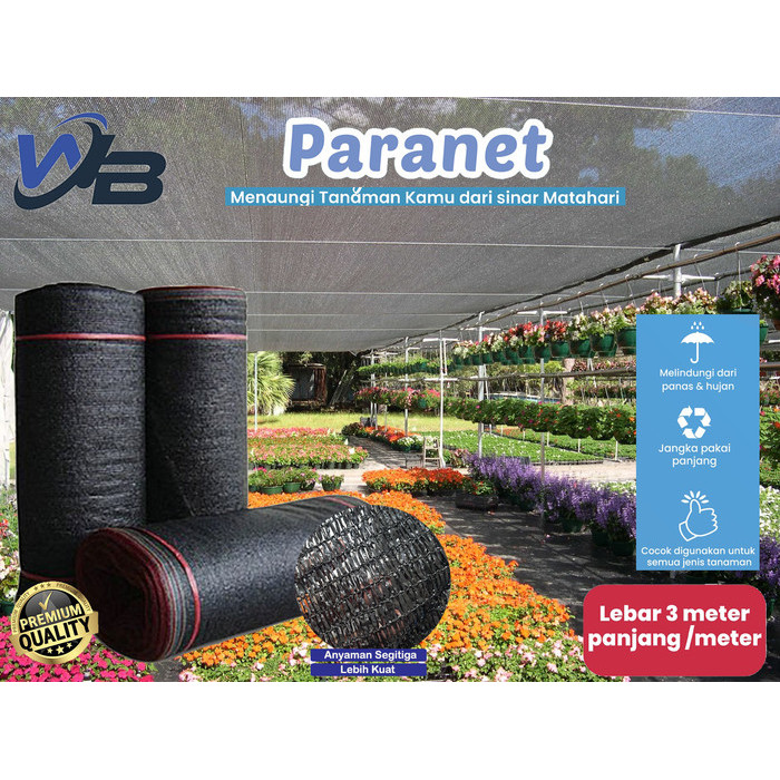 Jaring Paranet Penahan Panas Pelindung Tanaman Permeter Bunga Taman - 75%