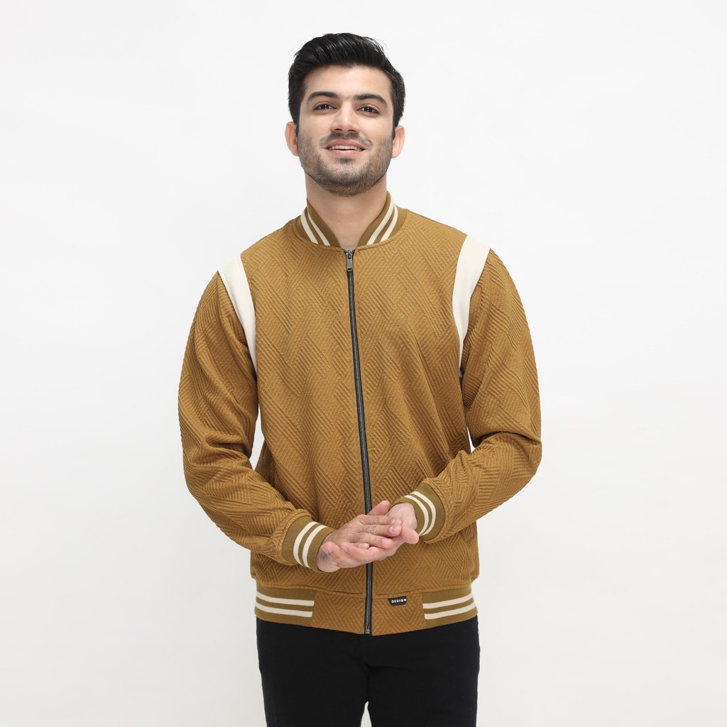 d&f Napoleon Jaket Shoulder Cut & Sewn Pria - Tobaco Cream