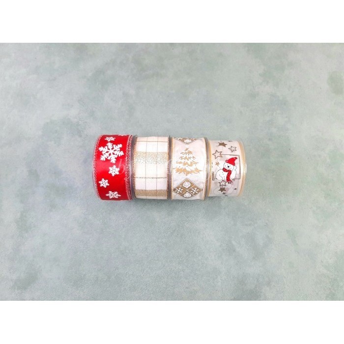 

Pita Natal Christmas - Mix Motif; Lebar 3.8 cm; Panjang 10 meter