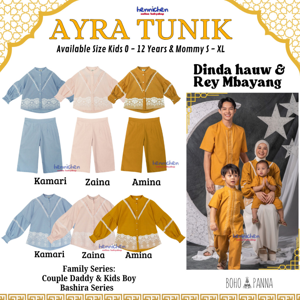 DE43W Bohopanna 0-12 Tahun & Mama Ayra Tunik Lebaran Anak Dan Bayi / Tunik Set & Gamis Raya Anak Per