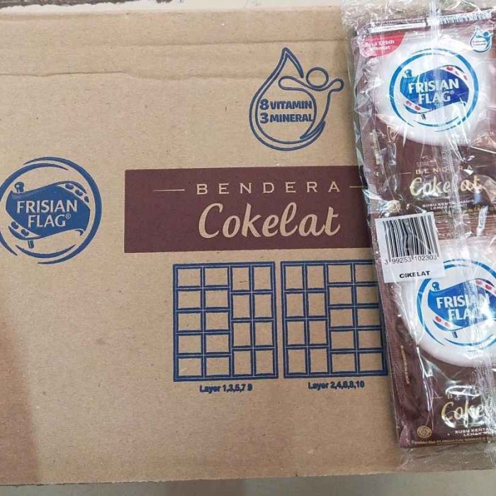 

TL Susu Kental manis Frisian Flag Putih / Susu Bendera Putih 120 x 40g - Cokelat