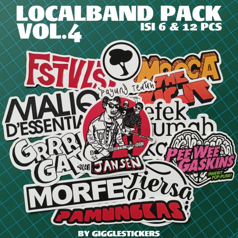

Stiker Band LOKAL - Vynil Waterproof PACK Bundle Local Band