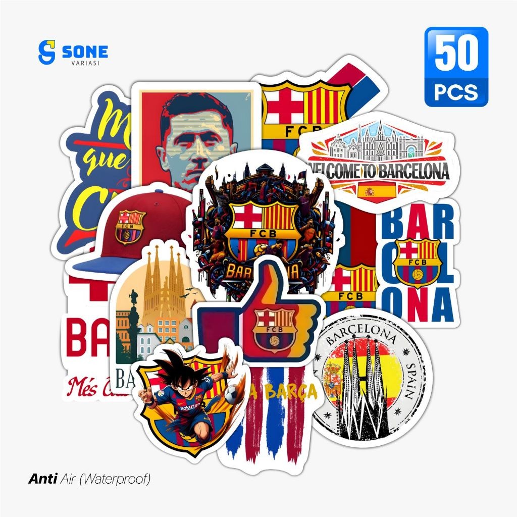 

Sticker Pack Barcelona Paper Vinyl Waterproof Stiker Aesthetic Bola Dekor Helm Scrapbook Jurnal Wallpaper
