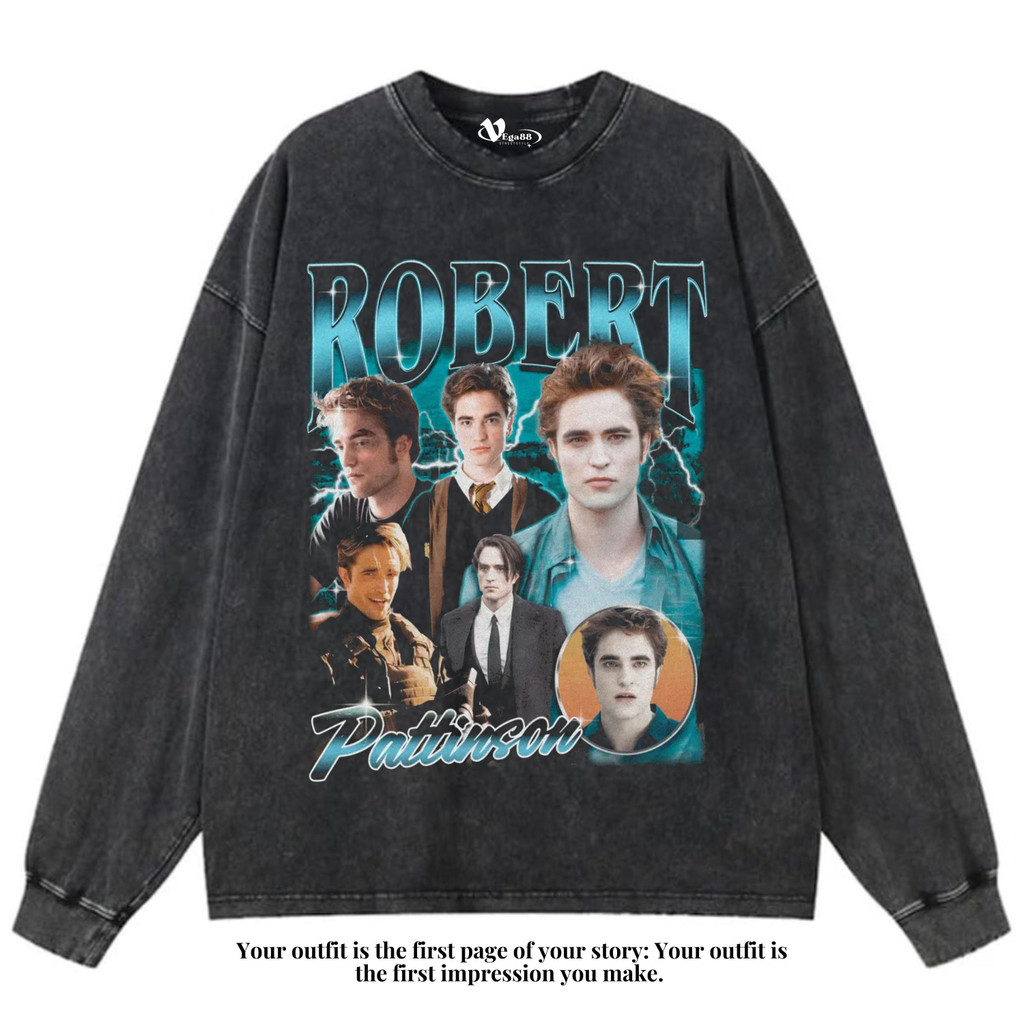 VEGA88 *Robert Pattinson* Kaos oversize longsleeve | t-shirt oversized | kaos washed | washing | vin