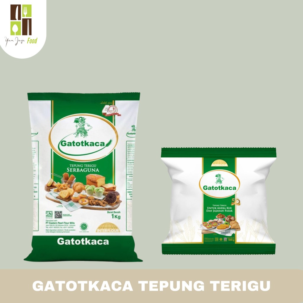 

Gatot Kaca Tepung Terigu / Terigu Serbaguna / Tepung GatotKaca Kemasan 1Kg/500g