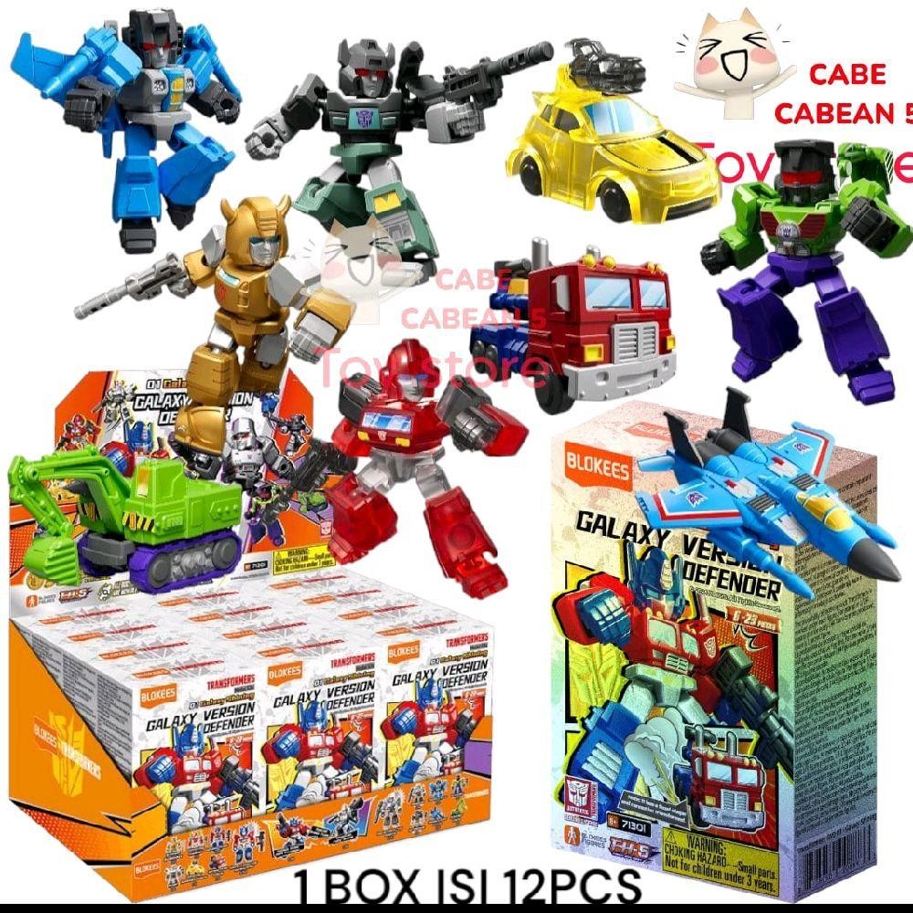 Blokees Transformers 01 Galaxy Shining Version Defender Blind Box 1 Set Isi 12 Sceret Optimus Prime 
