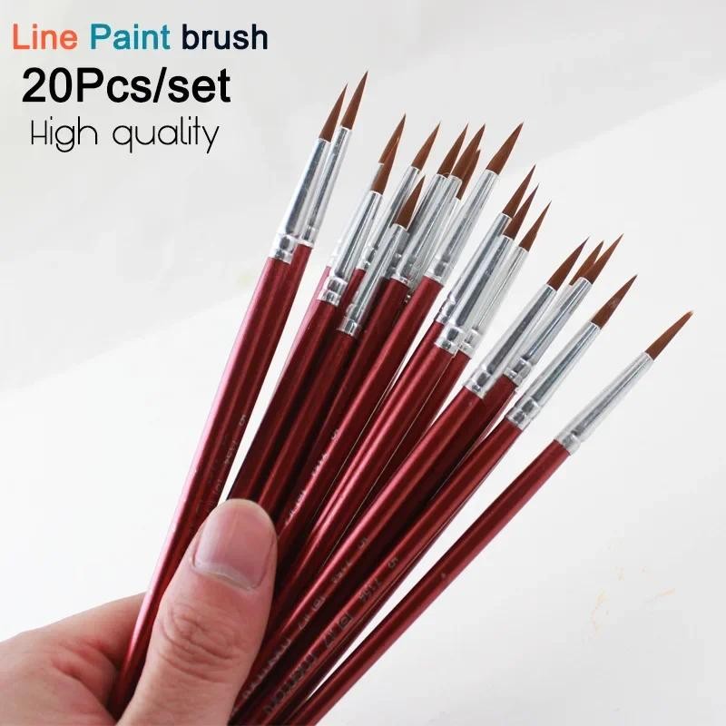 

20 PCs/Set Art Supplies Drawing Art Pen Brush Paint Nylon Brush Acrylic Painting Pen Fine Hand Painted Thin Hook Line Pen