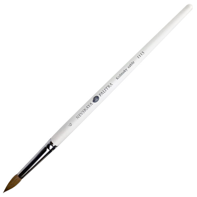 

Russian White Nights Watercolor Brush Pen Round Tip Short Handle 1113 Mink Hair Kolinsky Marten