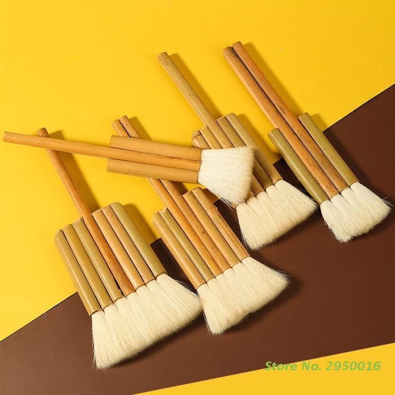 

Flat Hake Brushes Soft Sheep Hair Paint Brush 3/4/5/6/7 Tube Artist Painting Bristles Wash Brush for Watercolor Pottery Ceramic
