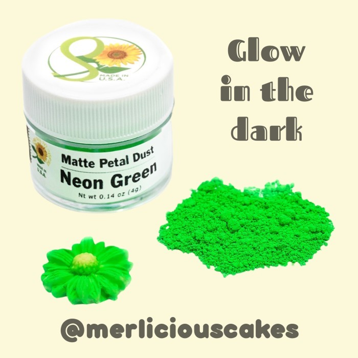 

Neon Green Glow in The Dark Matte Petal Dust Sunflower Sugar Art 4 Gram