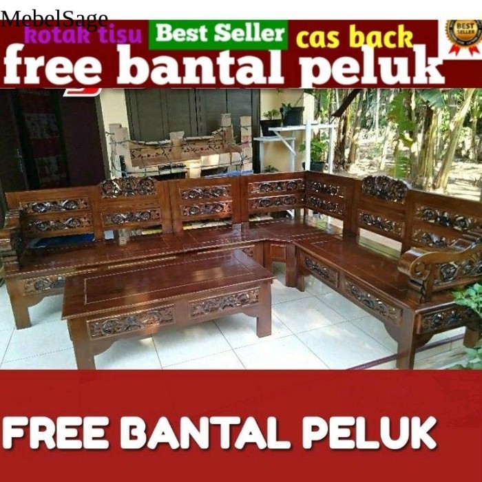 ** KURSI TAMU MAWAR KURSI SUDUT MURAH KURSI Tamu murah,kursi ruang tamu teras kayu jati/mahoni ** - 